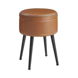Taburet din piele CORE, coniac imagine