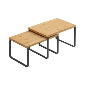 Set de 2 rafturi de depozitare MARGE, negru/maro imagine