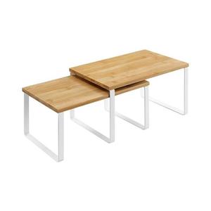 Set de 2 rafturi de depozitare MARGE, alb/maro imagine