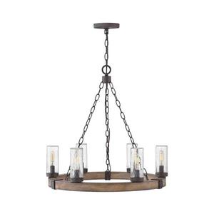 Hinkley HK-SAWYER6-SQ - Lustră suspendată SAWYER 6xE14/40W/230V maro imagine