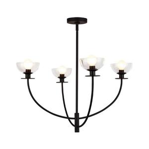 Alora Mood ALM-SYLVIA4-BK-CL - Lustră SYLVIA pe tijă, 4xE14/40W/230V, negru imagine