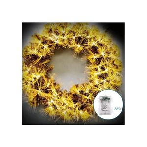 - Coronă de Crăciun LED 3D pentru exterior, 72 LED/3xAA, Ø 50 cm, IP44, alb cald imagine