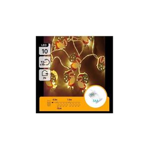 - Ghirlandă luminoasă LED de Crăciun Moș Crăciun, 10 LED, 1, 5 m, alimentare 3 x AA, alb cald imagine