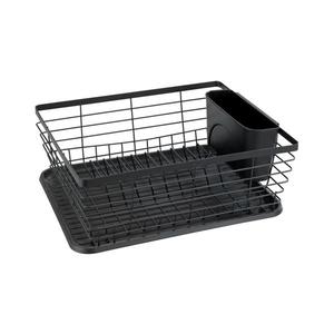 WENKO 54766100 - Scurgător pentru vase Black Outdoor Kitchen, 36 x 30 cm, negru/negru imagine