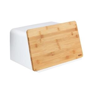 WENKO 54099100 - Cutie pentru pâine KUBO, 35 x 26, 5 cm, alb/maro imagine