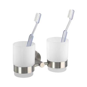 WENKO 19638100 - Suport pentru periuțe de dinți BOSIO MATT, 17, 5 x 9, 5 cm, inox/argintiu imagine