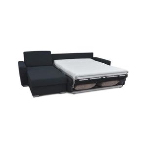 Canapea colțar extensibilă LEKA stânga, albastru, cu spațiu depozitare, pentru d imagine