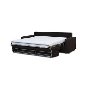 Canapea extensibilă LEKA maro, 3 locuri, pentru dormit zilnic imagine