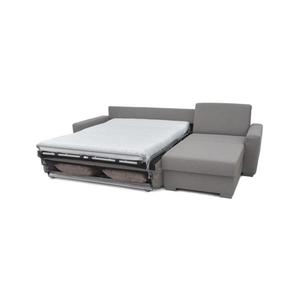 Canapea colțar extensibilă LEKA gri, cu spațiu depozitare, pentru dormit zilnic imagine