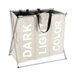 WENKO 3440113100 - Coș pentru rufe TRIO 63 x 57 cm bej/negru/argintiu imagine