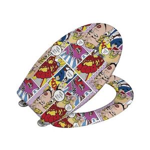WENKO 22797100-WC Capac WC POP-ART 45x38 cm multicolor/argintiu imagine