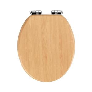 WENKO 22979100-WC Capac WC Fag natural 35, 5x42, 5 cm maro/argintiu imagine