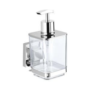 WENKO 22683100 - Dozator de săpun VACUUM-LOC QUADRO ED, 7, 5 x 16 cm, argintiu / crom lucios imagine