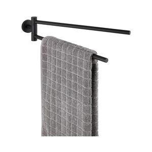 WENKO 24238100 - Suport pentru prosoape BOSIO BLACK, 5, 5 x 43 cm, inox/argintiu imagine