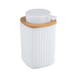 WENKO 25294100 - Dozator de săpun ROTELLO, 8, 9 x 12, 7 cm, alb/maro imagine