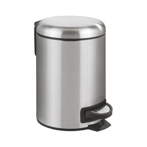 WENKO 22702100 - Coș de gunoi LEMAN 17 x 25 cm, inox satinat/negru imagine
