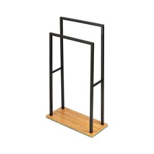 WENKO 24752100 - Suport pentru prosoape BAMBUSA 46 x 80 cm, negru/maro imagine