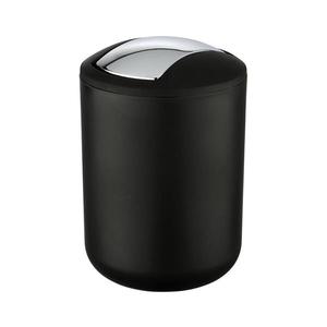 WENKO 21211100 - Coș de gunoi BRASIL, 14 x 21 cm, negru/crom lucios imagine