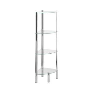 WENKO 15852100 - Etajeră YAGO 30x104 cm din inox, argintie/transparentă imagine