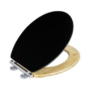 WENKO 25772100 - Capac WC BAMBUZA 37x44 cm negru/maro/crom lucios imagine