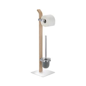 WENKO 20397100 - Perie WC SAMONA 20 x 71, 5 cm crom/maro/satinat imagine