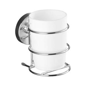 WENKO 20880100 - Pahar VACUUM-LOC MILAZZO 7, 5x11, 5 cm, lucios, crom/alb imagine