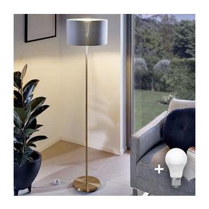 Lampadar LED TUNJA, soclu 1x E27, 20 W, 230 V, diametru 30 cm, auriu/gri imagine