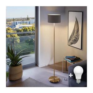Lampadar LED TUNJA, 1x E27, 20W, 230V, diametru 30 cm, auriu/maro imagine