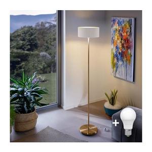 Lampă LED de podea TUNJA, 1 x E27, 20 W, 230 V, Ø 30 cm, aurie/albă imagine