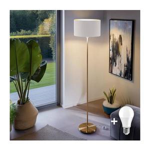 Lampă LED de podea TUNJA, 1xE27/20W/230V, Ø 38 cm, auriu/alb imagine