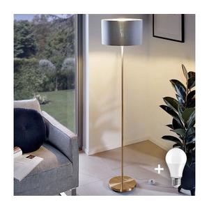 Lampadar LED TUNJA, 1 x E27, 20 W, 230 V, Ø 38 cm, auriu/gri imagine
