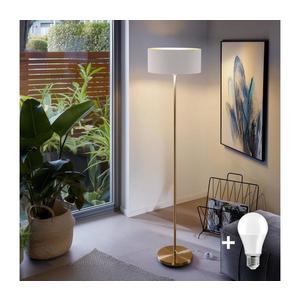 Lampă LED de podea TUNJA, 1xE27/20W/230V, Ø 38 cm, auriu/alb imagine