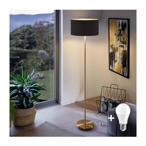 Lampă de podea LED TUNJA, 1x E27/20W/230V, Ø 38 cm, auriu/negru imagine