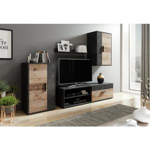 Compoziție pentru living BRICK maro/negru imagine