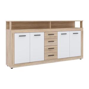 Comodă RUNA, stejar Sonoma/alb imagine