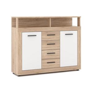 Comodă RUNA, stejar Sonoma/alb imagine