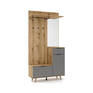 Panou pentru hol cu oglindă SVEN, maro/grafit imagine