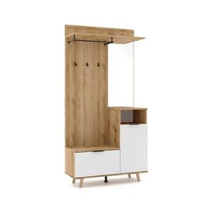 Set pentru hol SVEN cu oglindă, maro/alb imagine