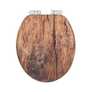 WENKO 25226100-WC Capac WC RUSTIC 35, 5x42, 5 cm maro/argintiu imagine