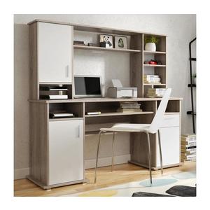 Birou cu poliță ELIAN, stejar sonoma gri/alb imagine