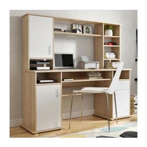 Birou ELIAN cu poliță, stejar sonoma/alb imagine