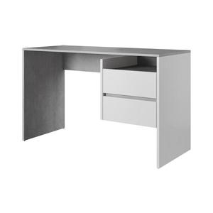 Birou cu sertare MARLO, gri beton/alb imagine