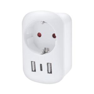 PA03UK - Adaptor de călătorie pentru prize de tip UK 230V, 2 porturi USB-A și 1 port USB-C imagine