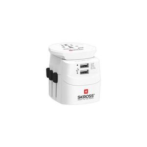 Adaptor de călătorie SKROSS PA46W PRO Light cu USB 2A – Universal (UK, USA, AUS/CN), 2x USB-A 12W imagine
