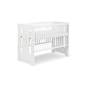 Pătuț pentru bebeluși SAFARI 120x60 cm, cu iepuraș, pin/alb - KLUPŚ imagine