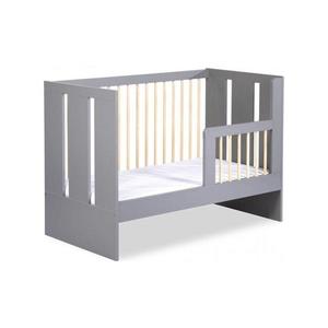 KLUPŚ - Pătuț cu barieră PAULINE 120x60 cm, pin/gri imagine