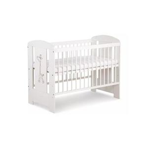 KLUPŚ - Pătuț pentru bebeluși SAFARI 120x60 cm, girafă, pin/alb imagine