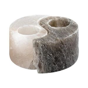 Rabalux 76034 - Lampă de sare și suport pentru lumânare SOLUNA, gri/alb imagine