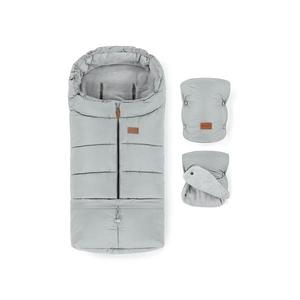 PETITE&MARS - Set sac de iarnă 3 în 1 JIBOT pentru bebeluși + mănuși pentru cărucior, gri deschis imagine
