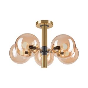 Lustră pe tijă ROLLO 5xE14/5W/230V auriu/bej fumuriu imagine